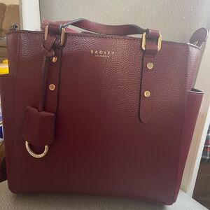 Radley London Merlot Burgundy Silk Street Leather Tote Medium Handbag